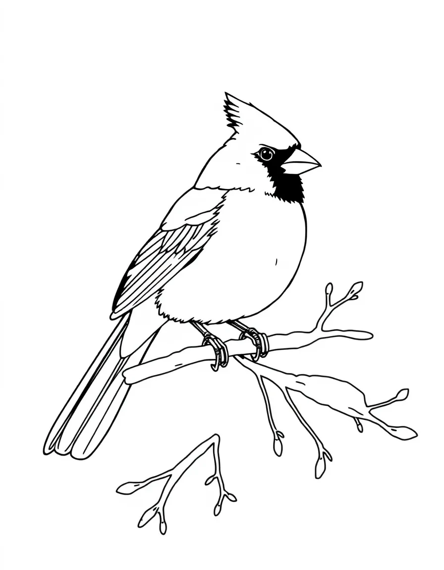 A cardinal perched on a snowy branch.