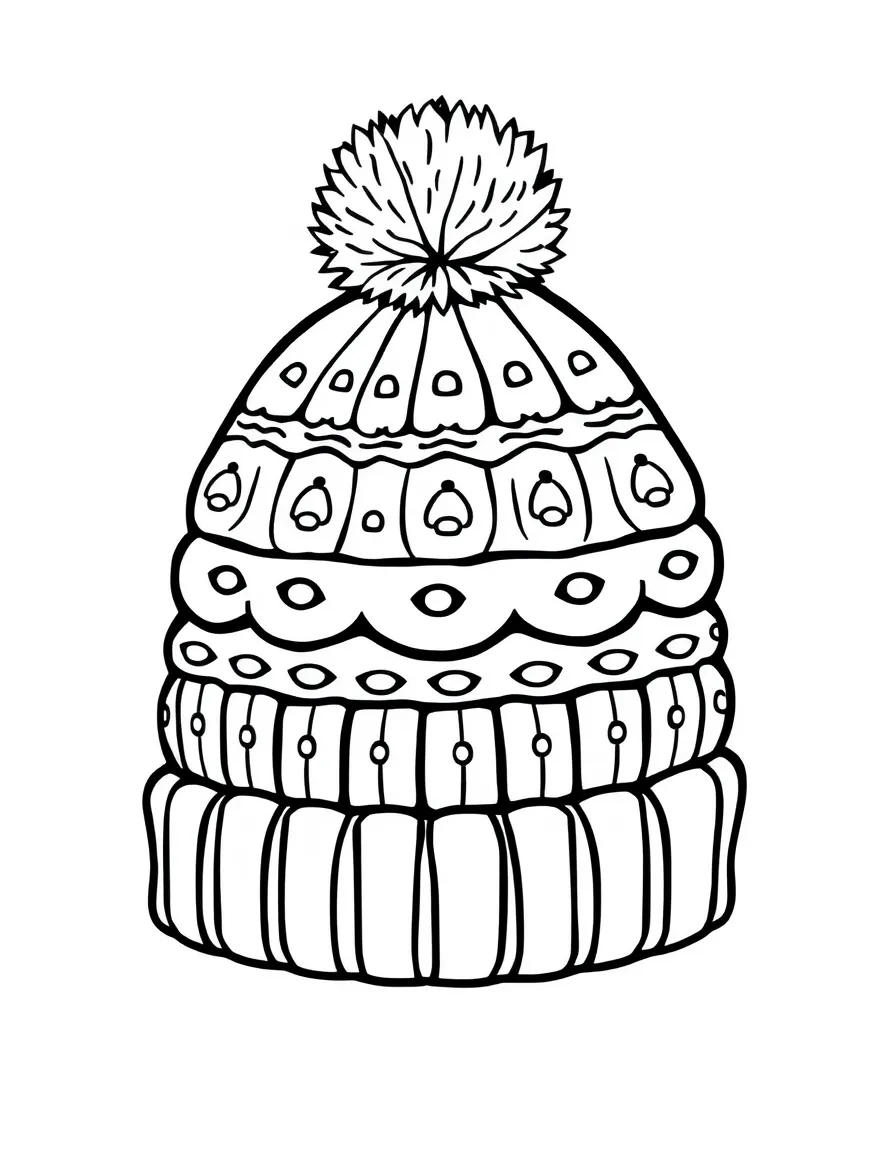 A winter hat with a pom-pom.
