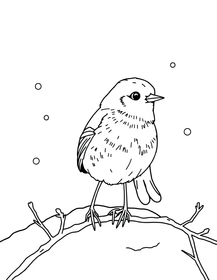 A robin in the snow.