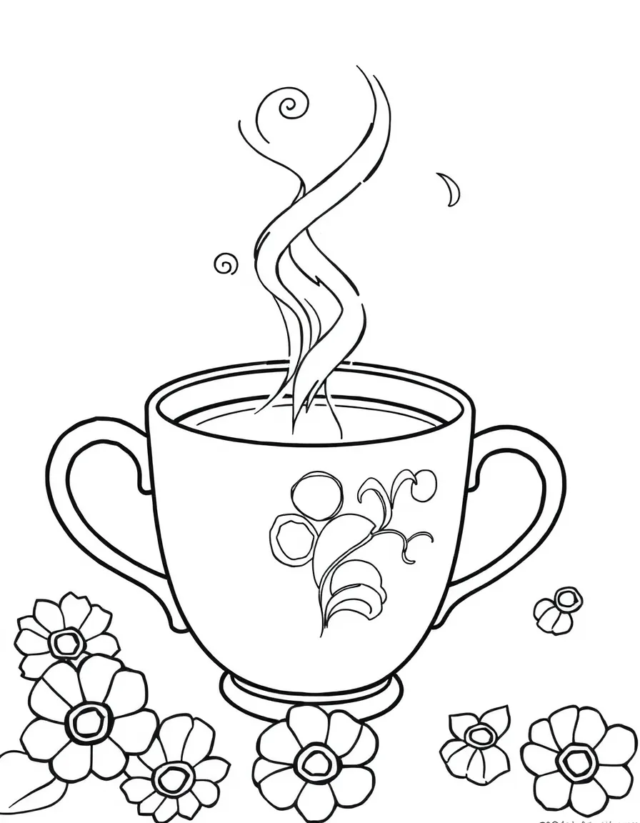 A steaming cup of tea.