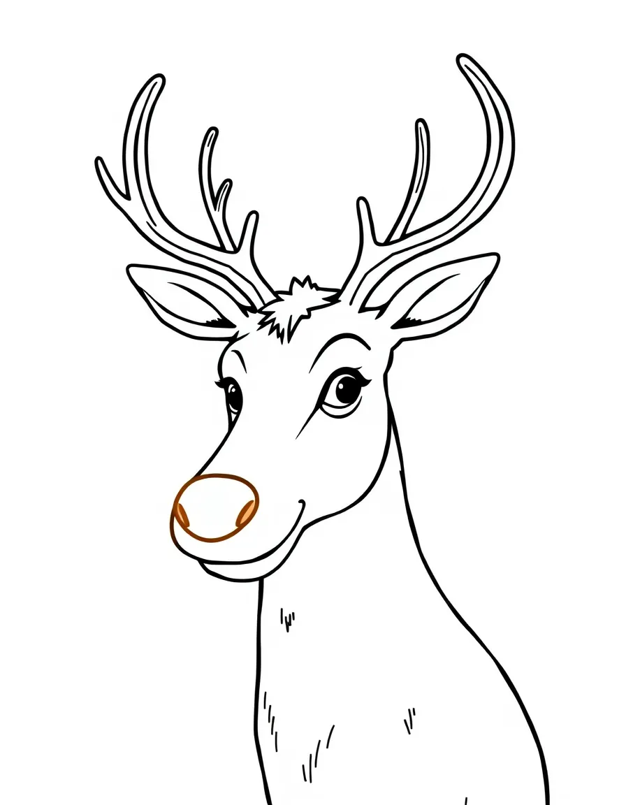 A reindeer with a glowing nose.
