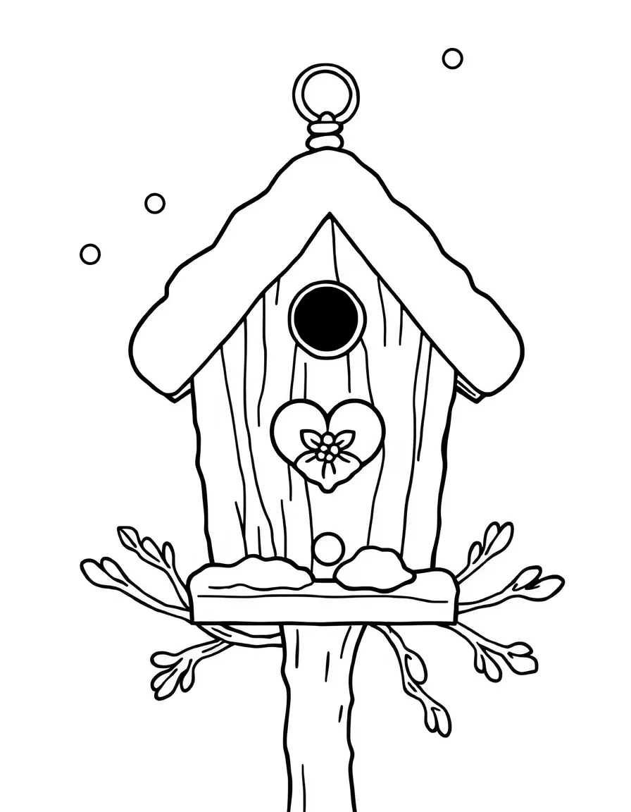 A winter birdhouse.