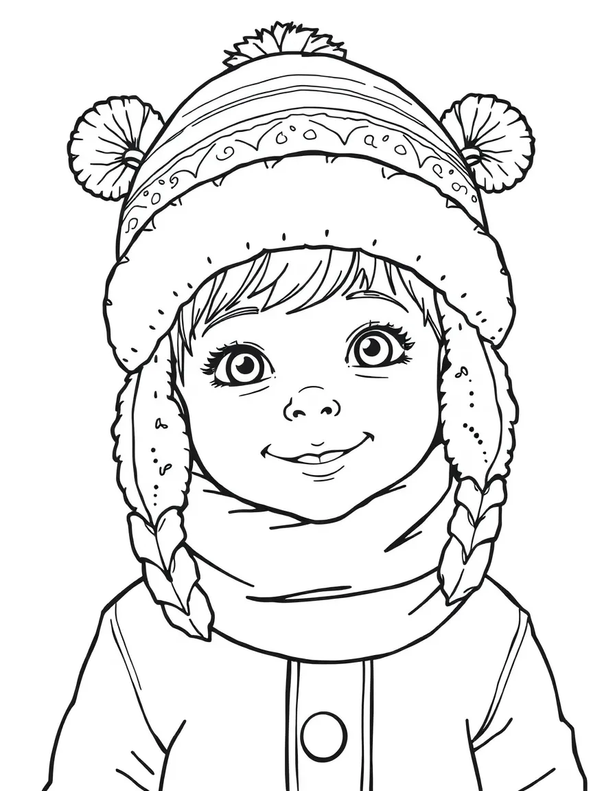 A child wearing a funny winter hat.