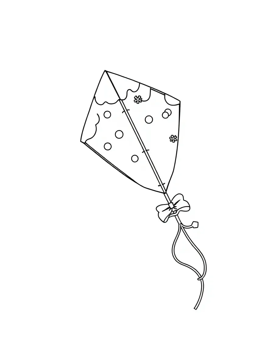 A winter-themed kite flying in the sky.