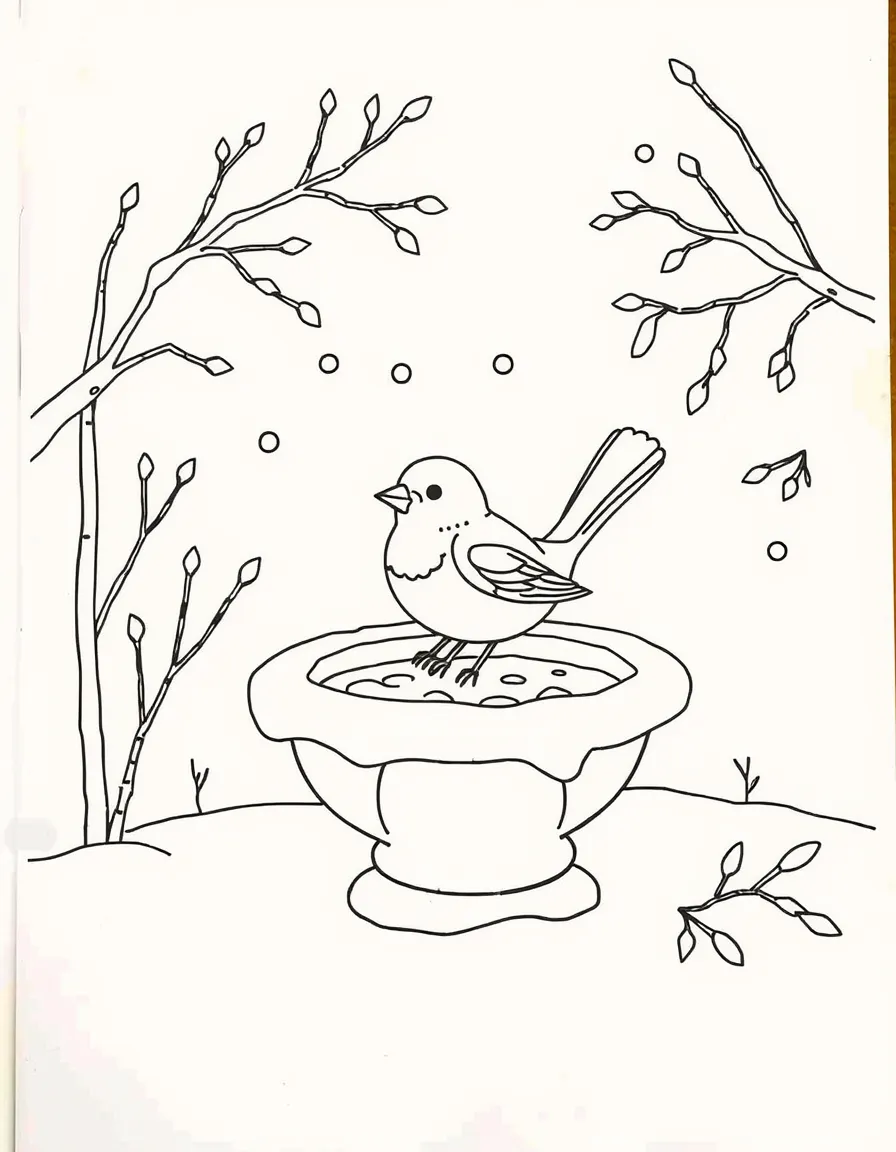 A winter bird bath.