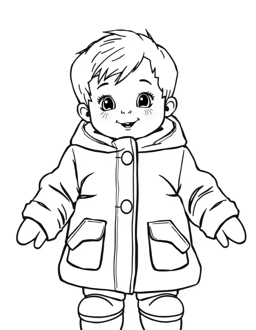 A child wearing a bright red winter coat.