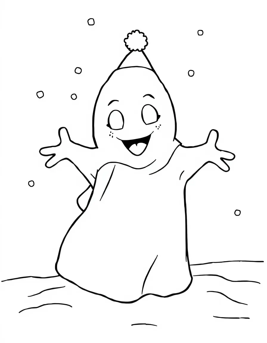 A friendly winter ghost (not scary).