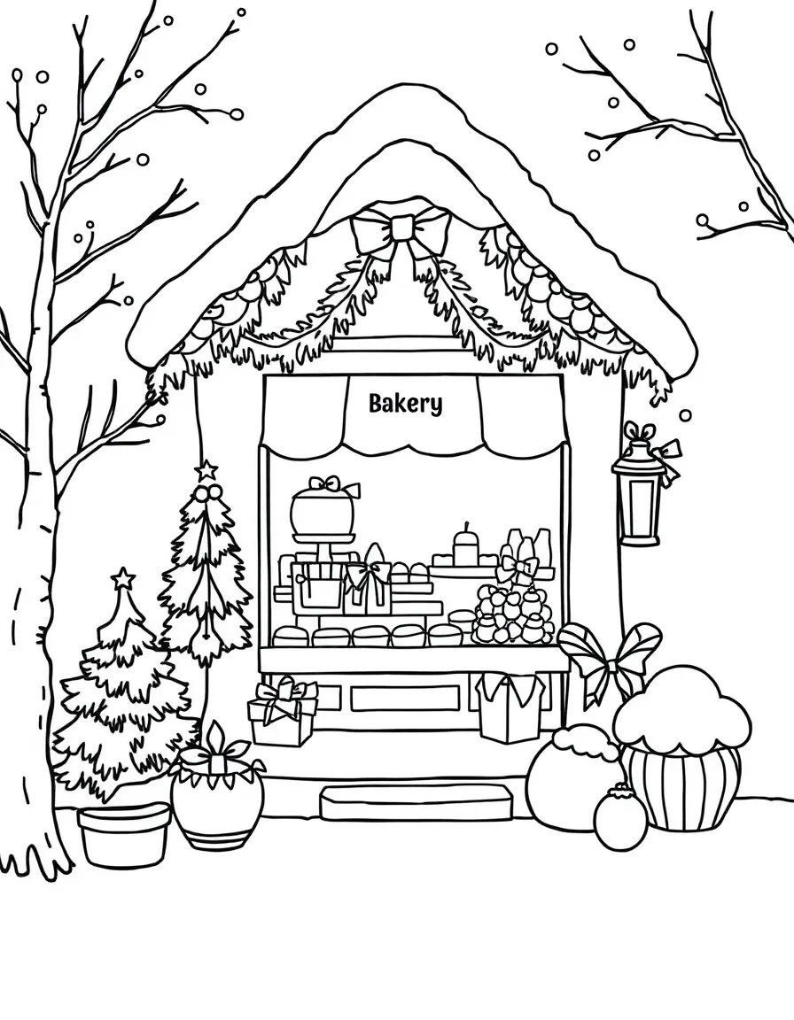 A cozy little winter bakery.
