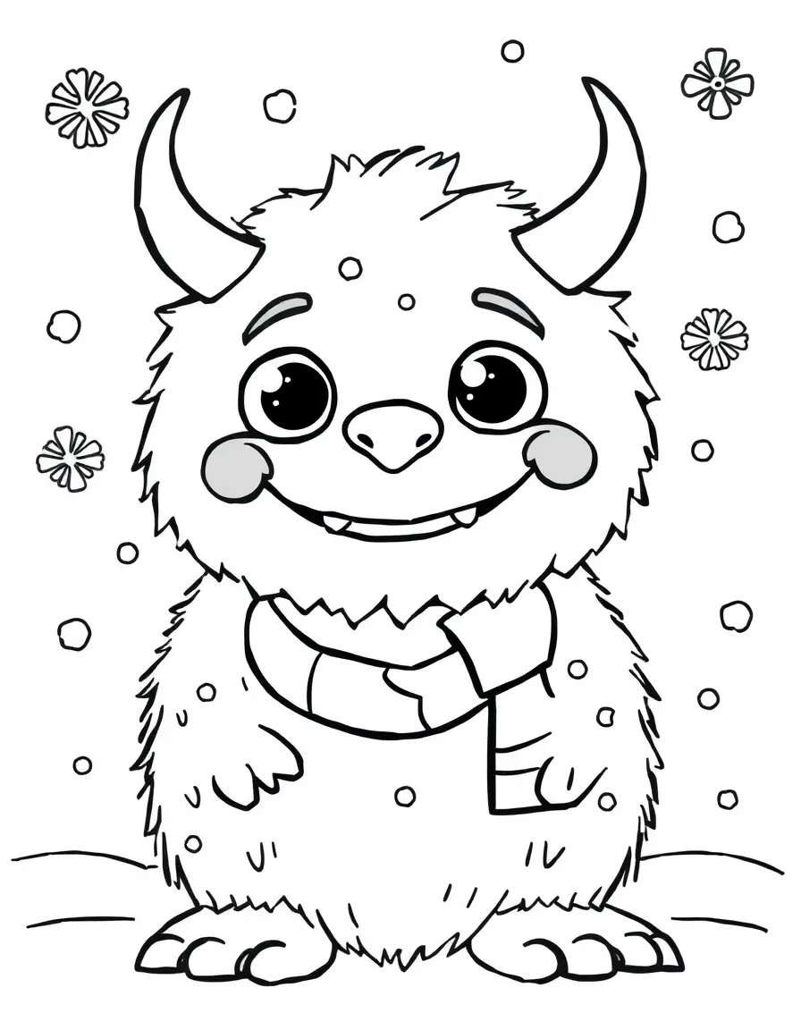 A happy little winter monster (friendly).