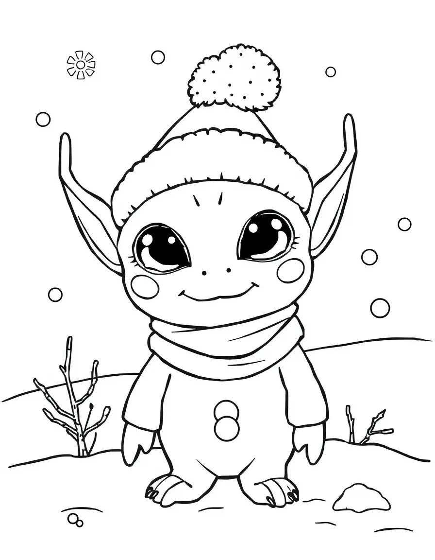 A friendly winter alien.