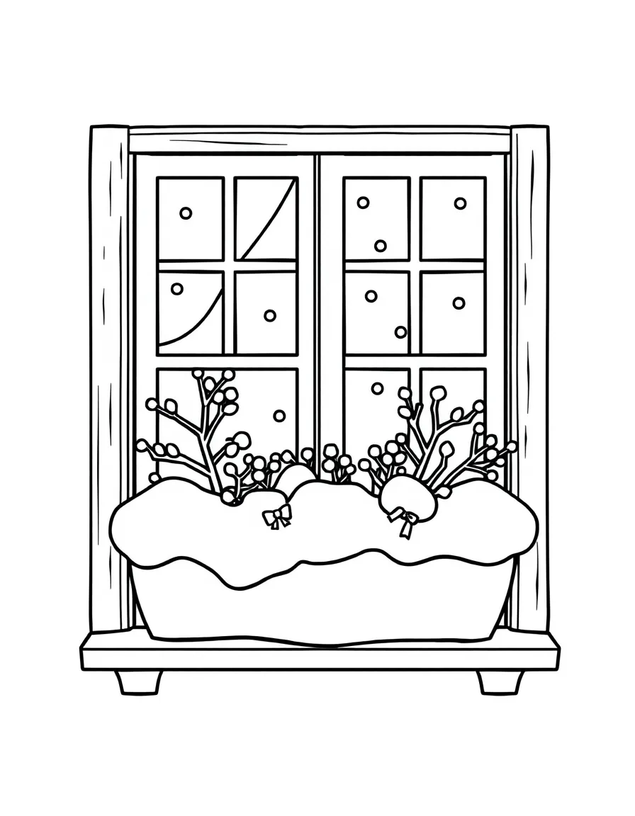 A winter window box.