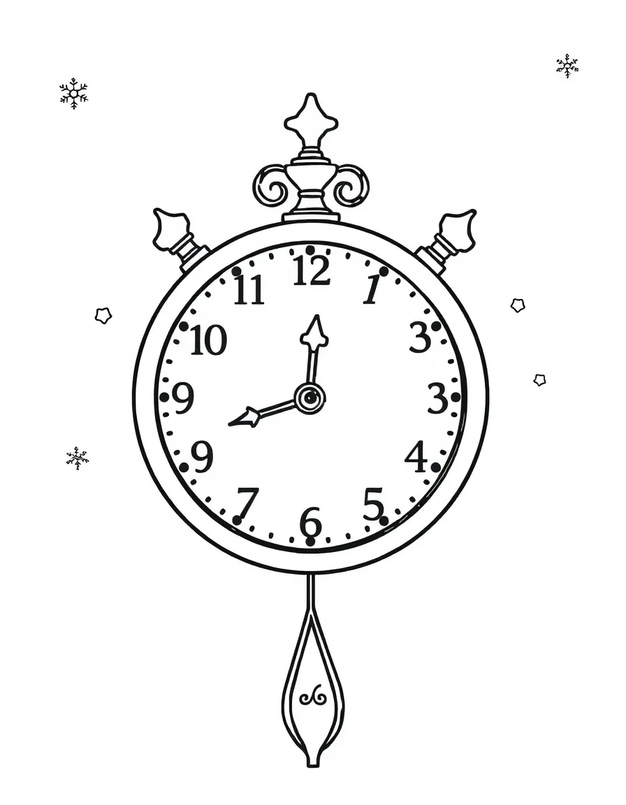 A winter-themed wall clock.