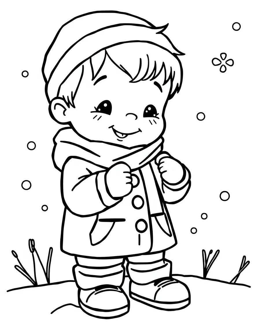 A child making a snow message.