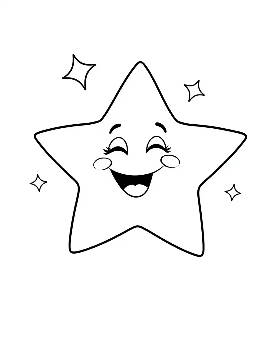 A cheerful star winking.