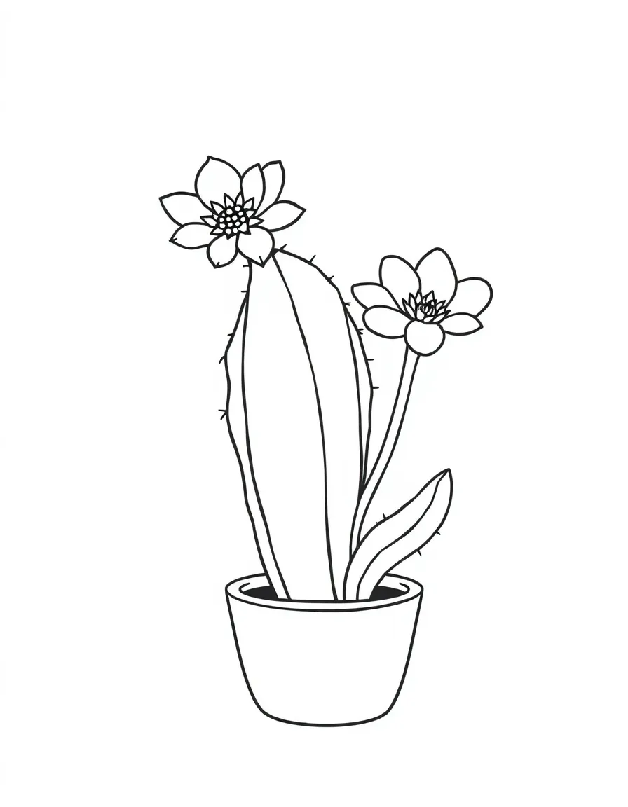 A tiny cactus with a flower.