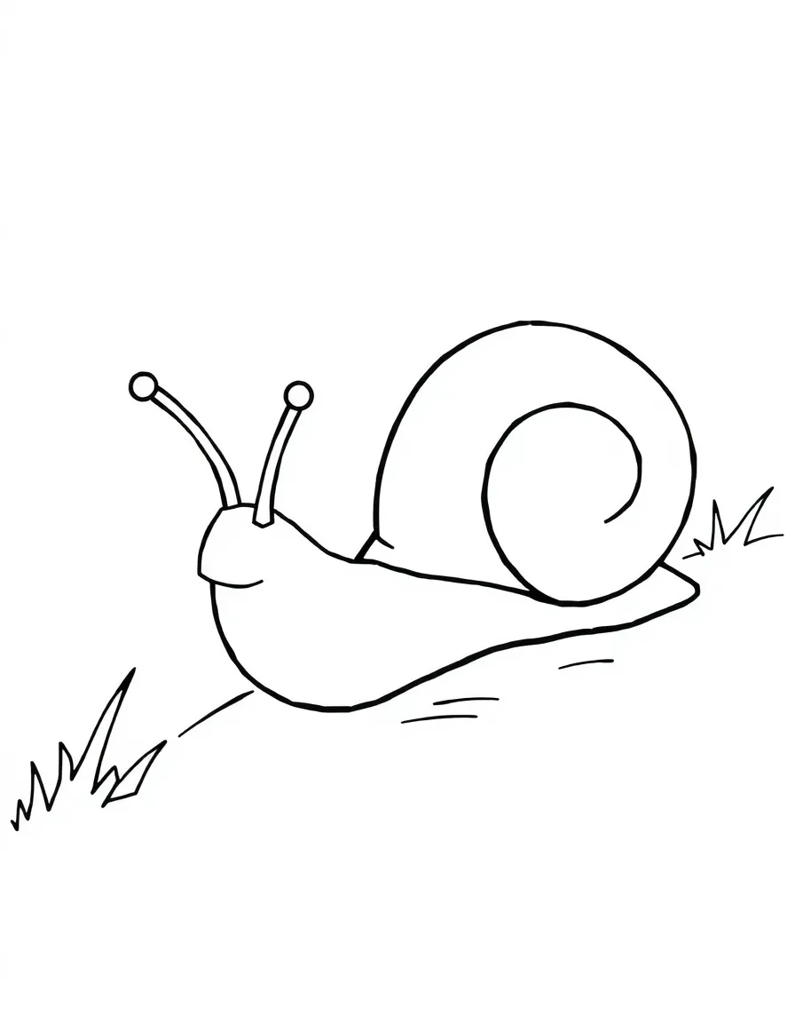 A curious snail leaving a trail.