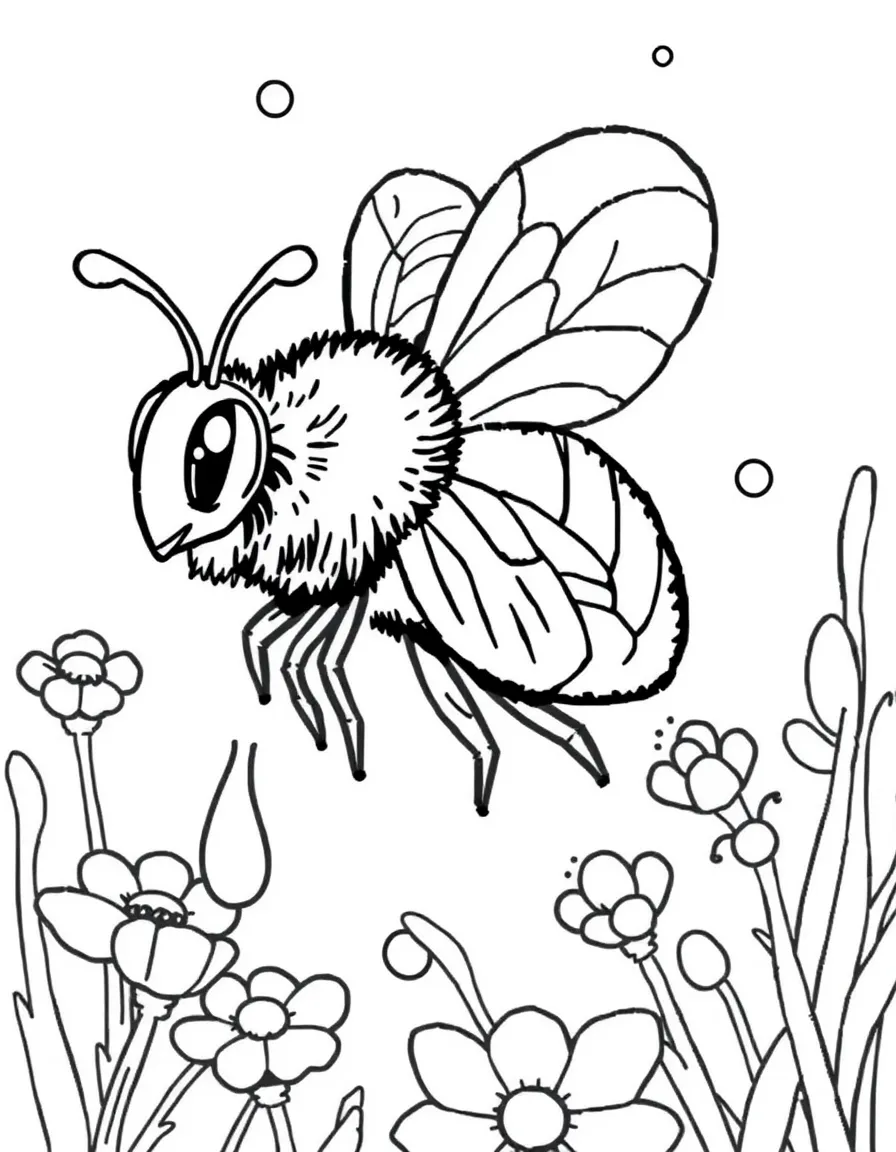 A sweet bee flying around honey.