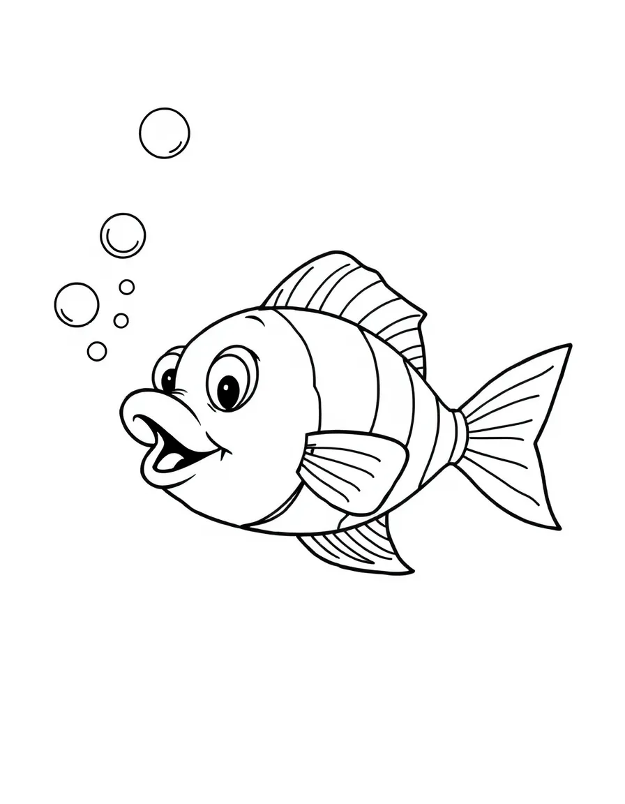 A playful fish blowing bubbles.