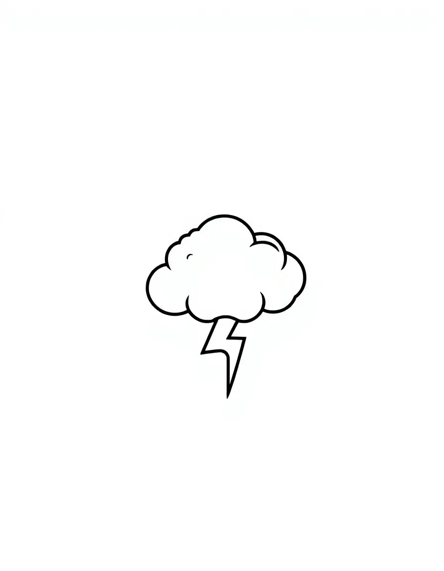 A tiny cloud with thunder.