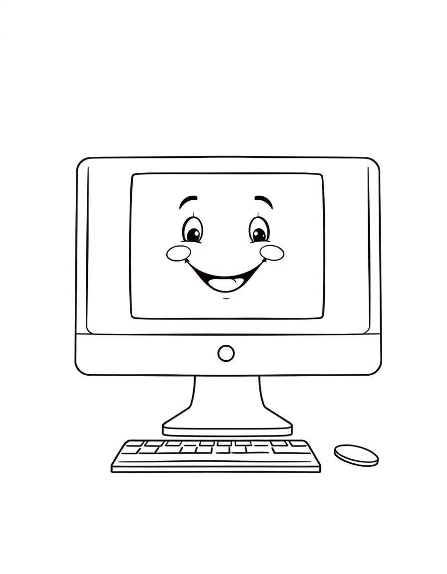 A smiling computer screen.
