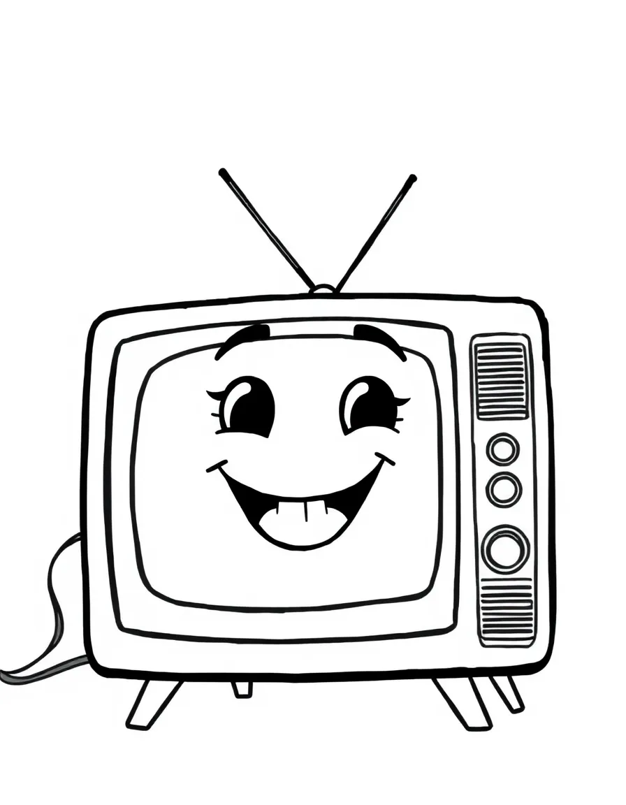 A smiling television watching.
