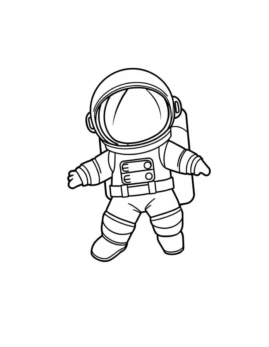 A cute astronaut floating.