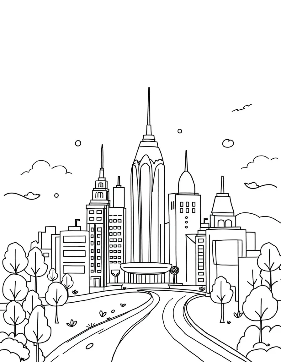 A happy future city.