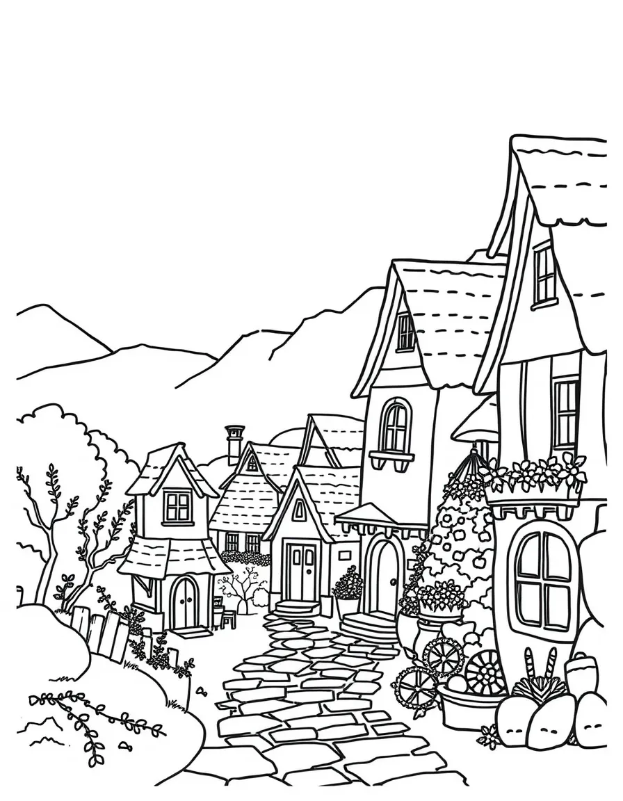 A cute past village.