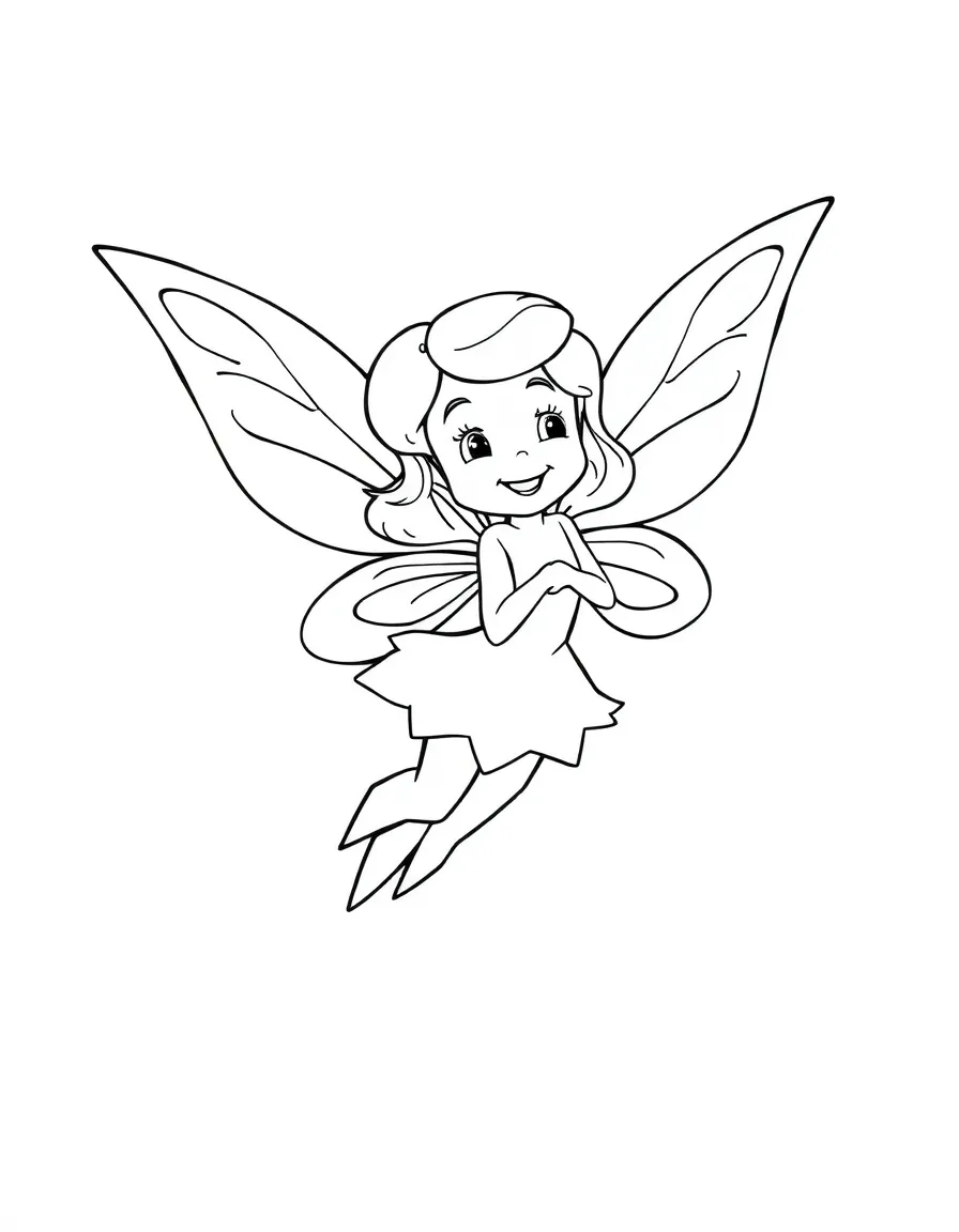 A smiling fairy flying.