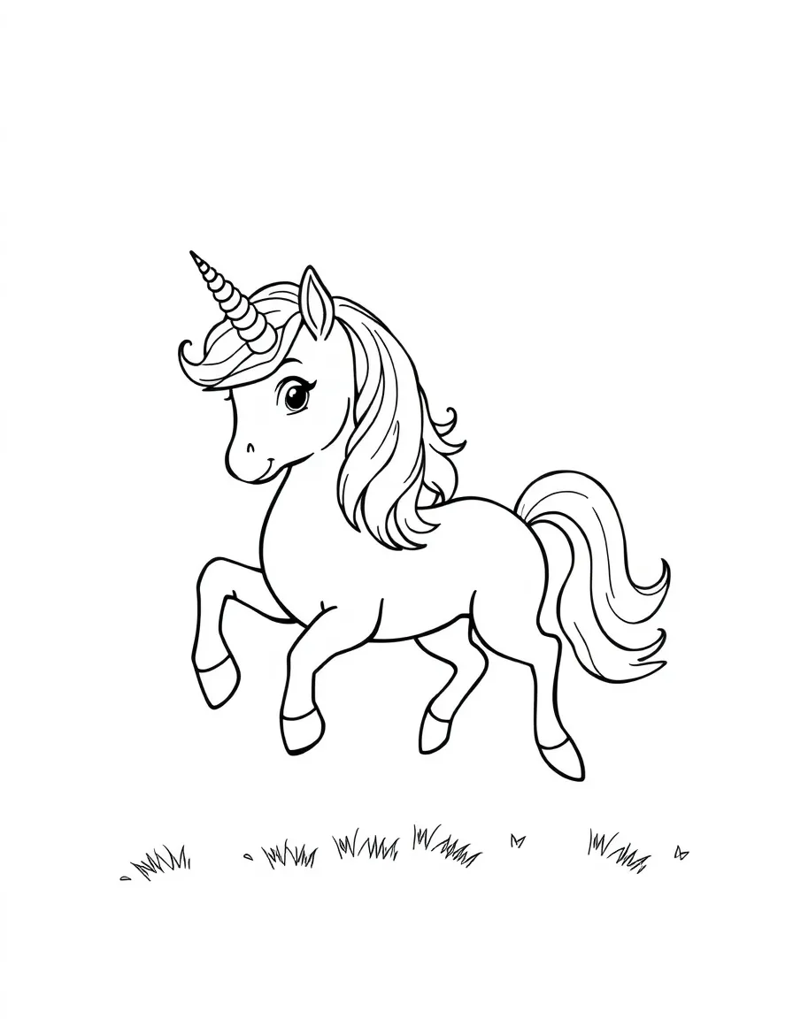 A little unicorn prancing.