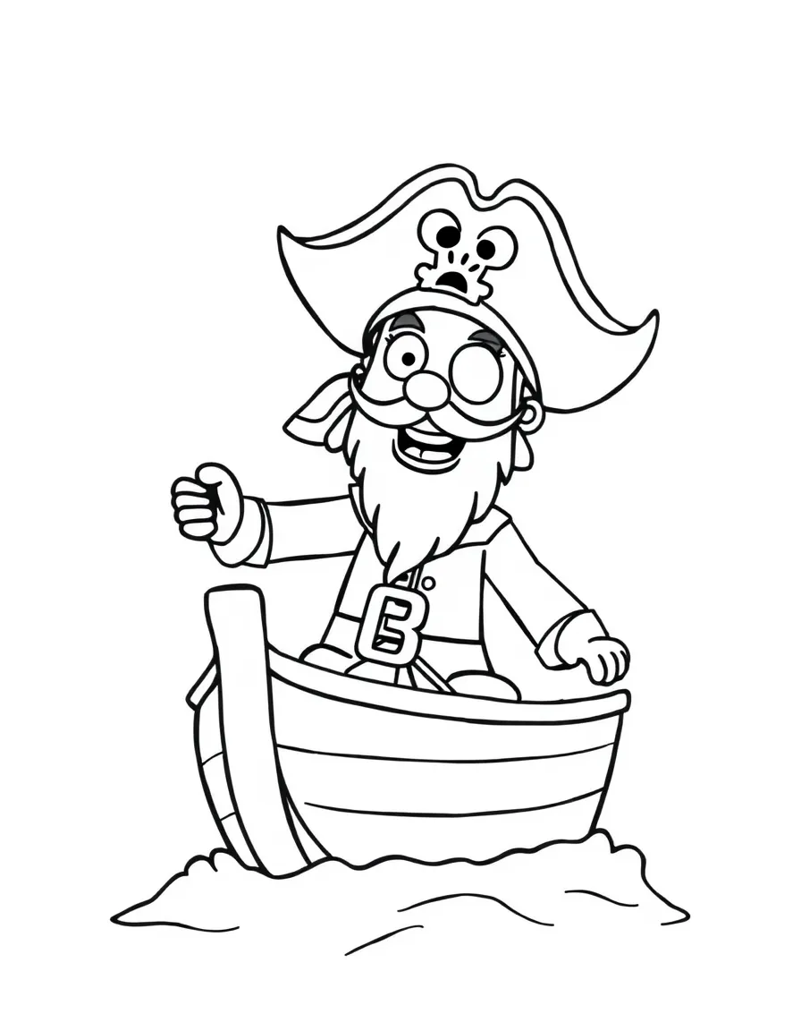 A cheerful pirate sailing.