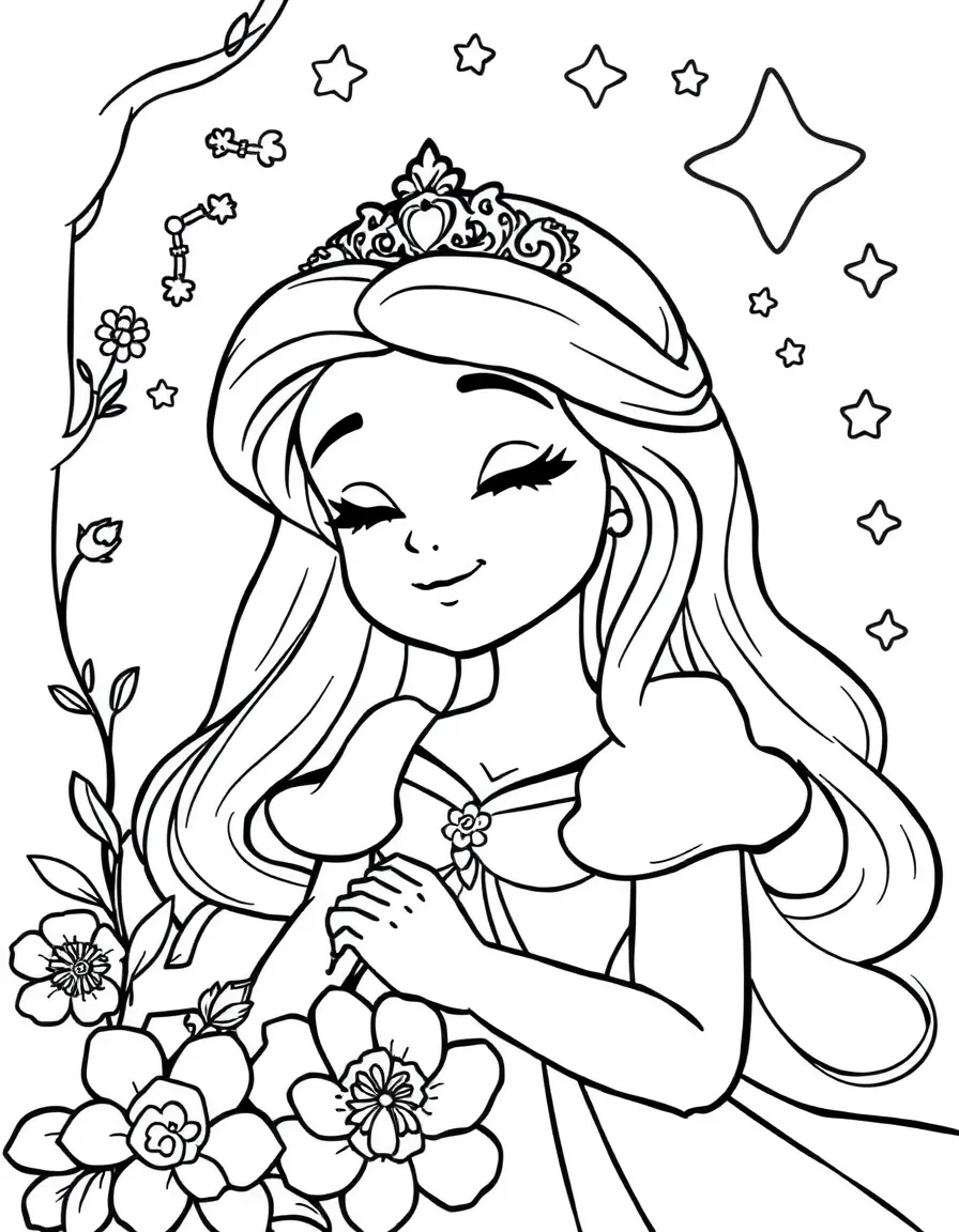 A happy princess dreaming.