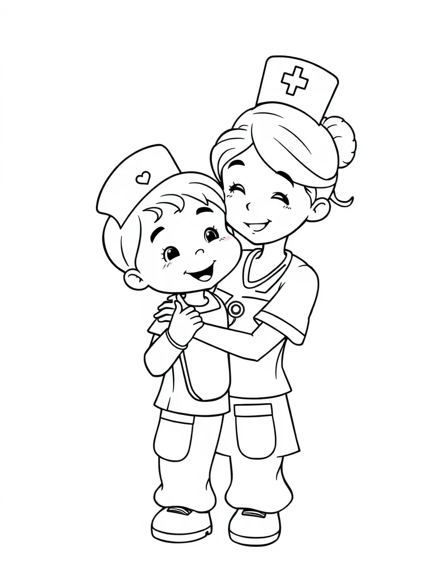 A playful nurse caring.