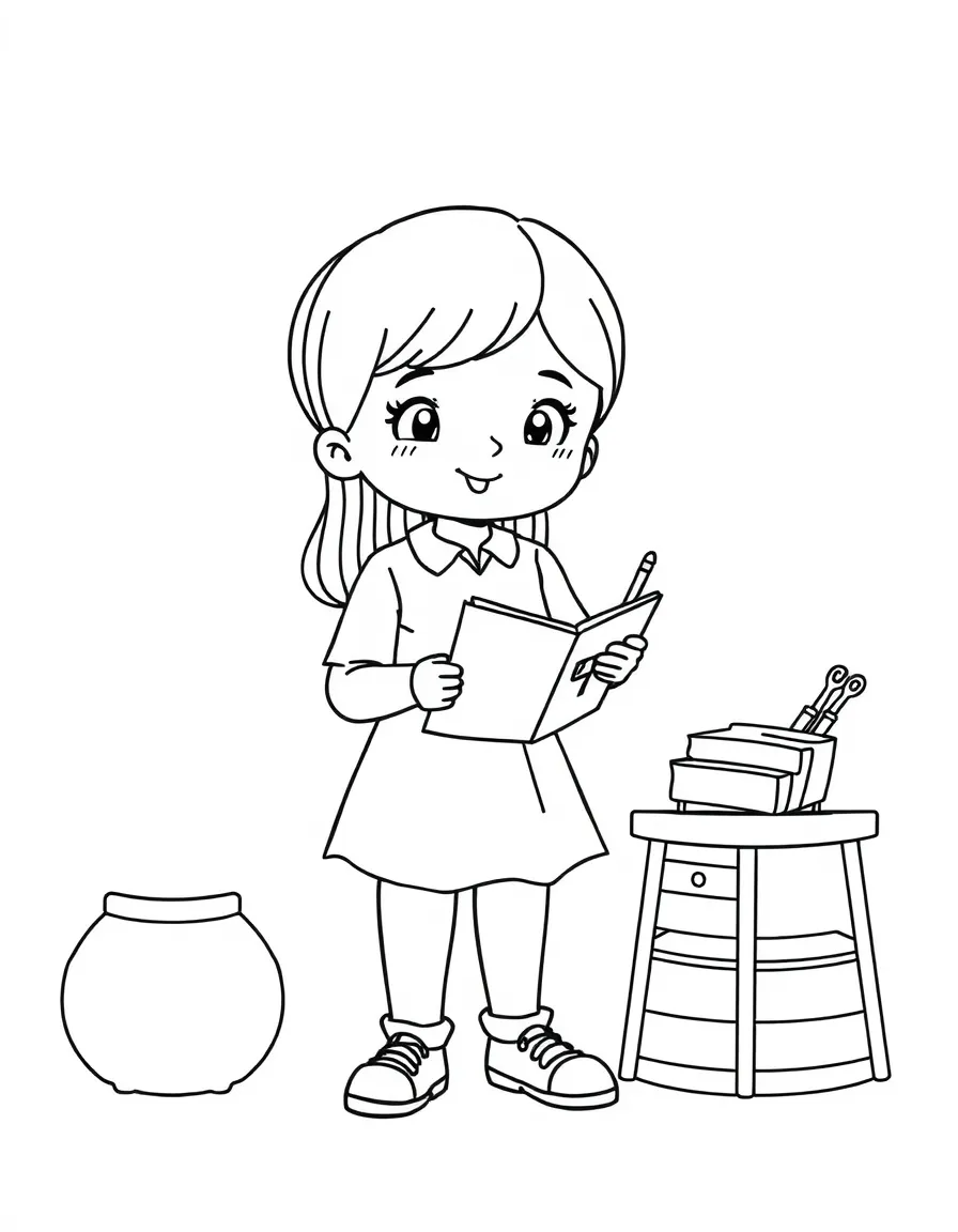 A little teacher teaching.