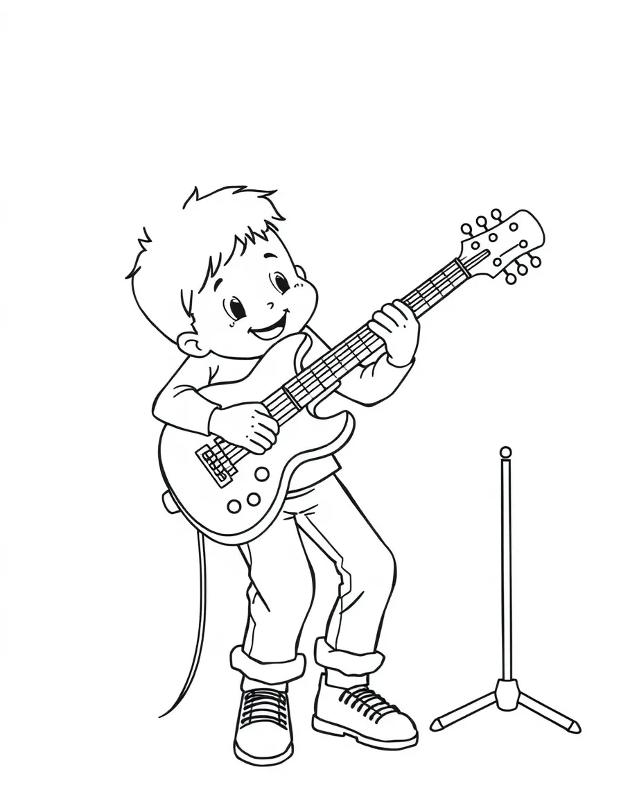 A playful musician playing.