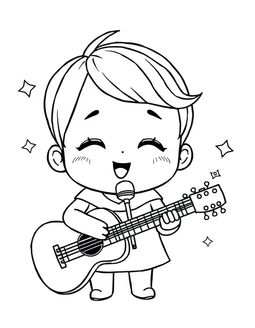 A kawaii singer humming.