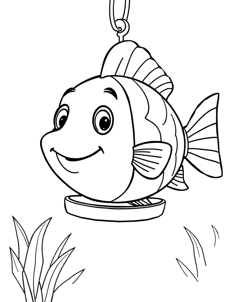 A smiling animal fish feeder.
