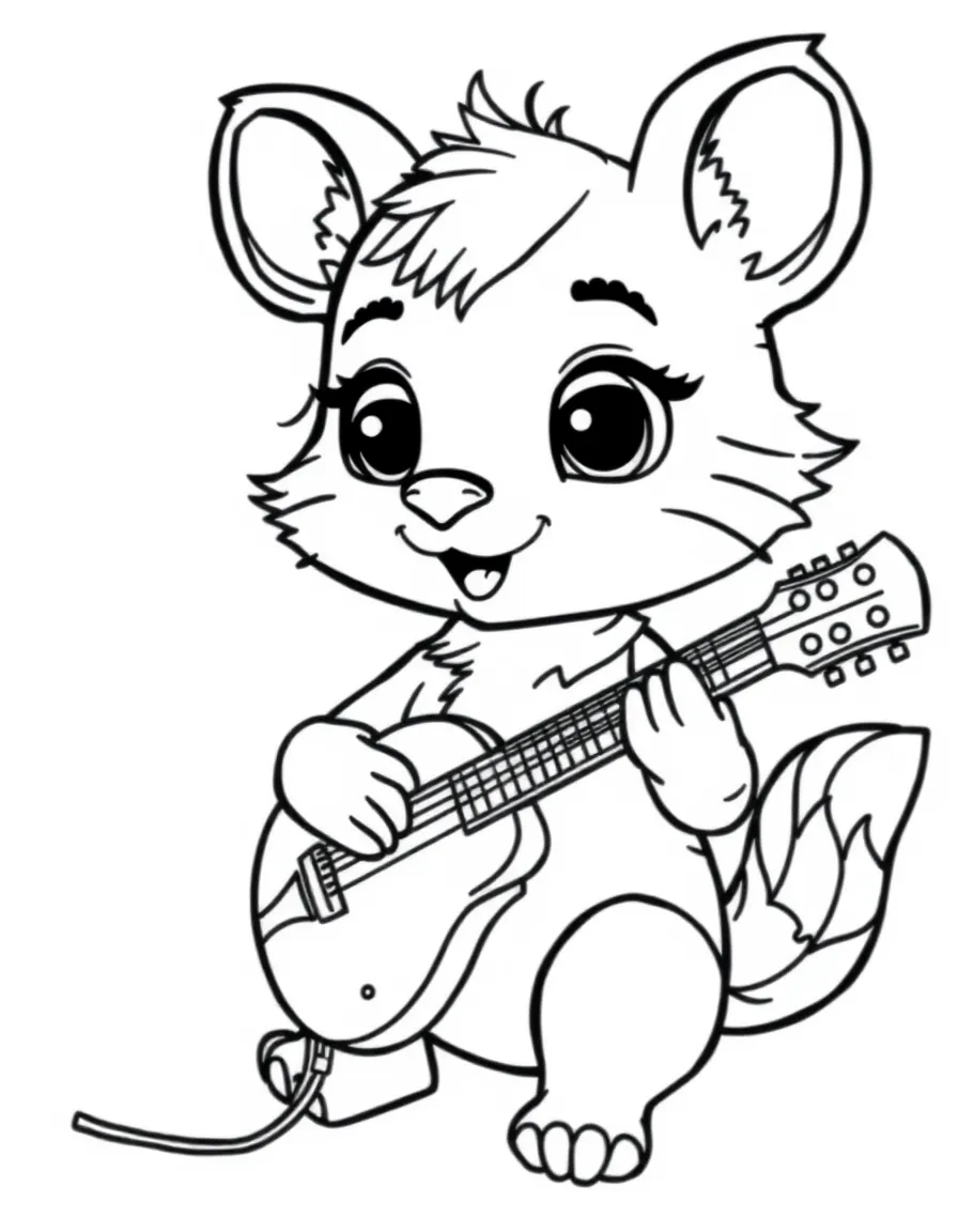A cute animal musician.