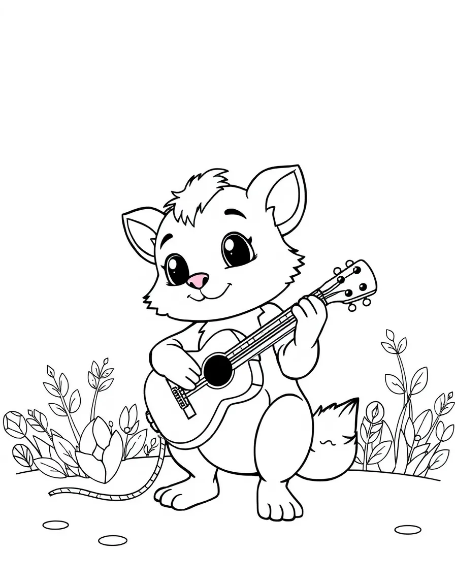 A little animal musician.