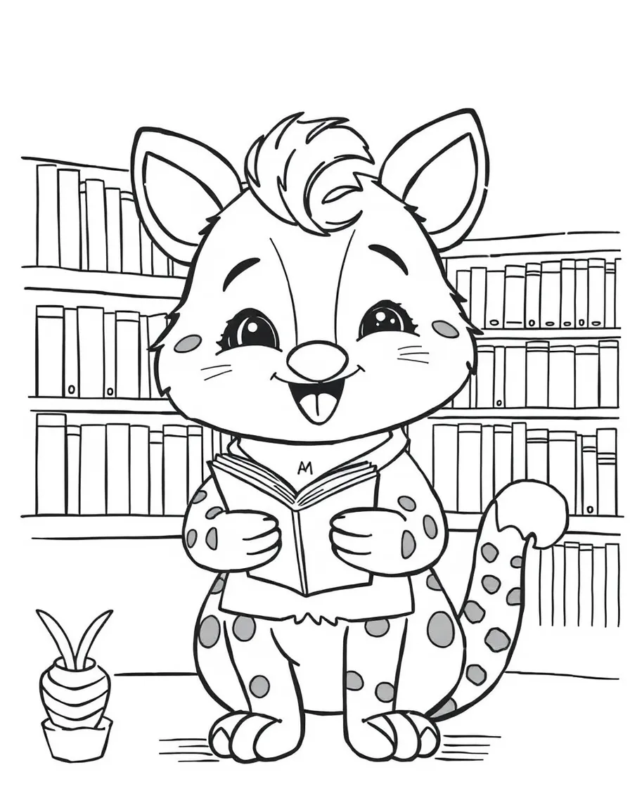 A joyful animal librarian.