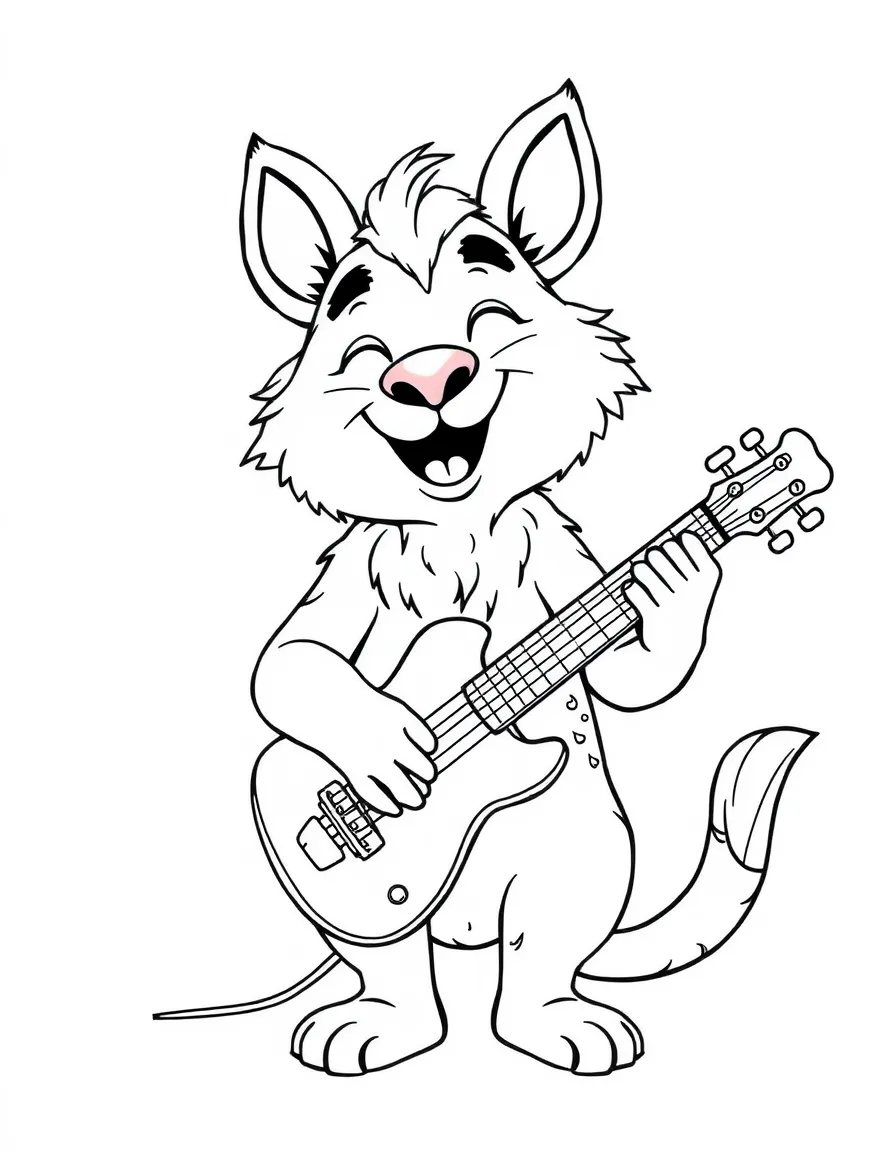 A joyful animal musician.