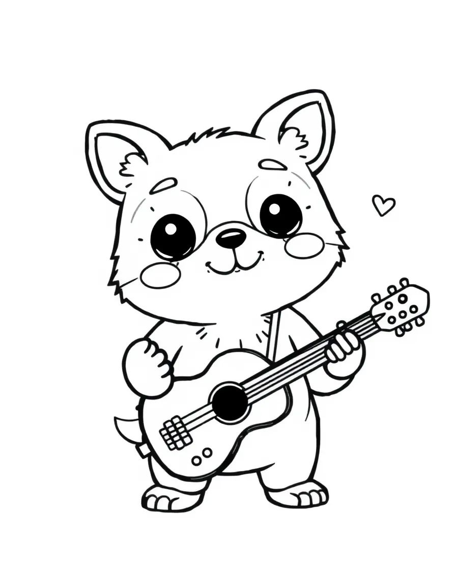 A kawaii animal musician.