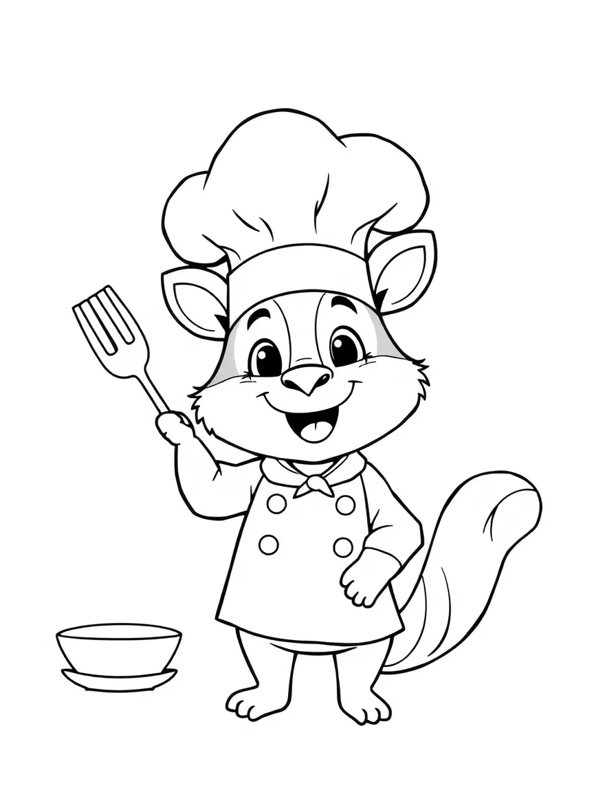 A playful animal chef.