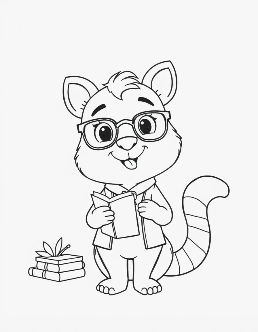 A playful animal librarian.