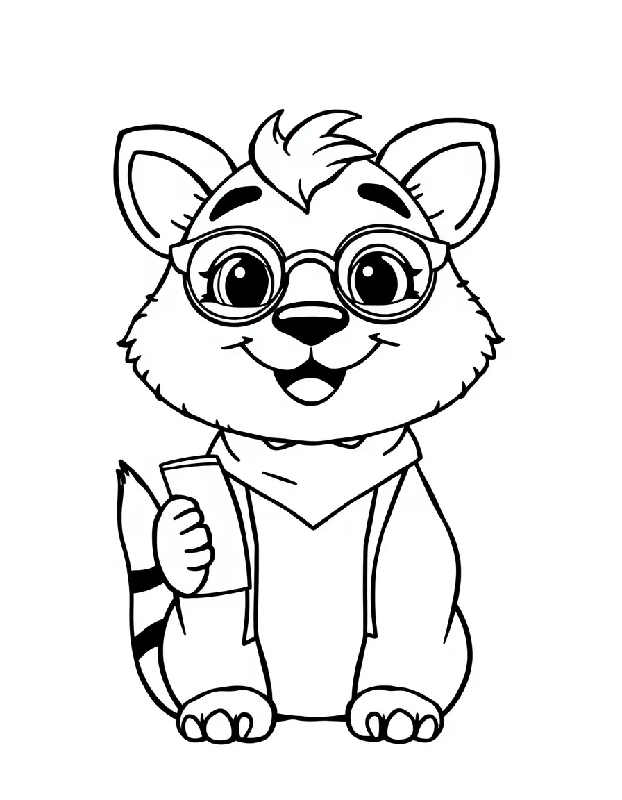 A cheerful animal librarian.
