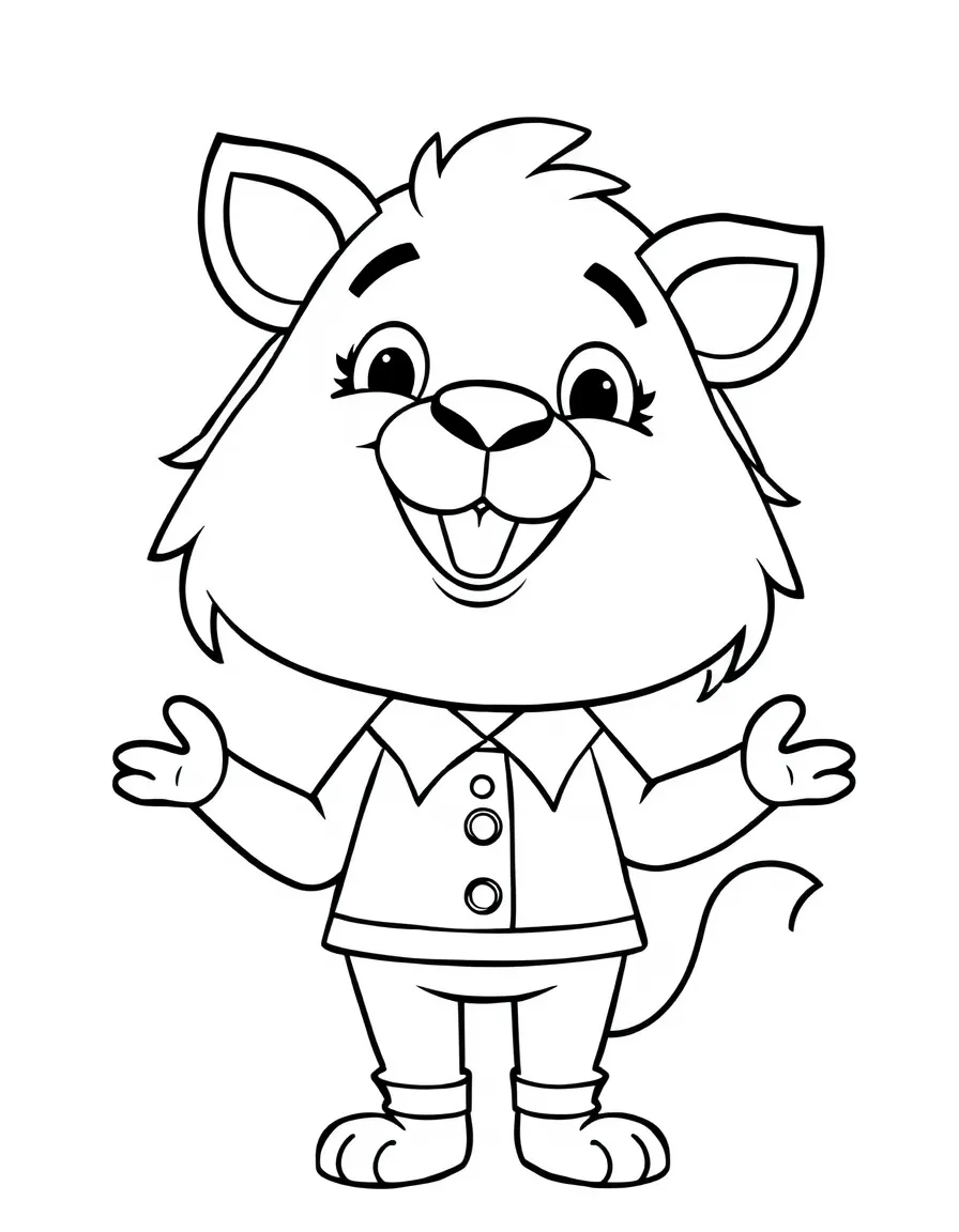 A smiling animal teacher.