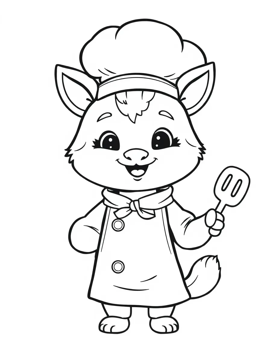 A cute animal chef.