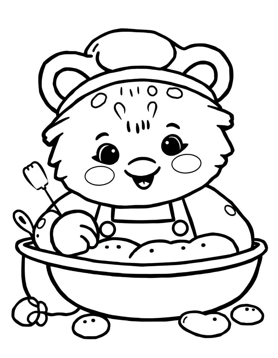 A joyful animal baker.