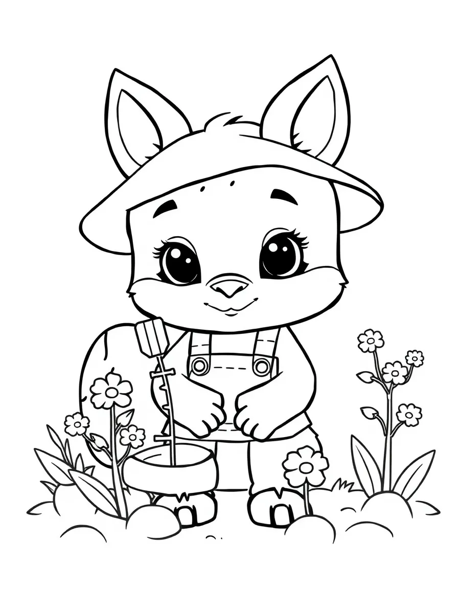 A little animal gardener.