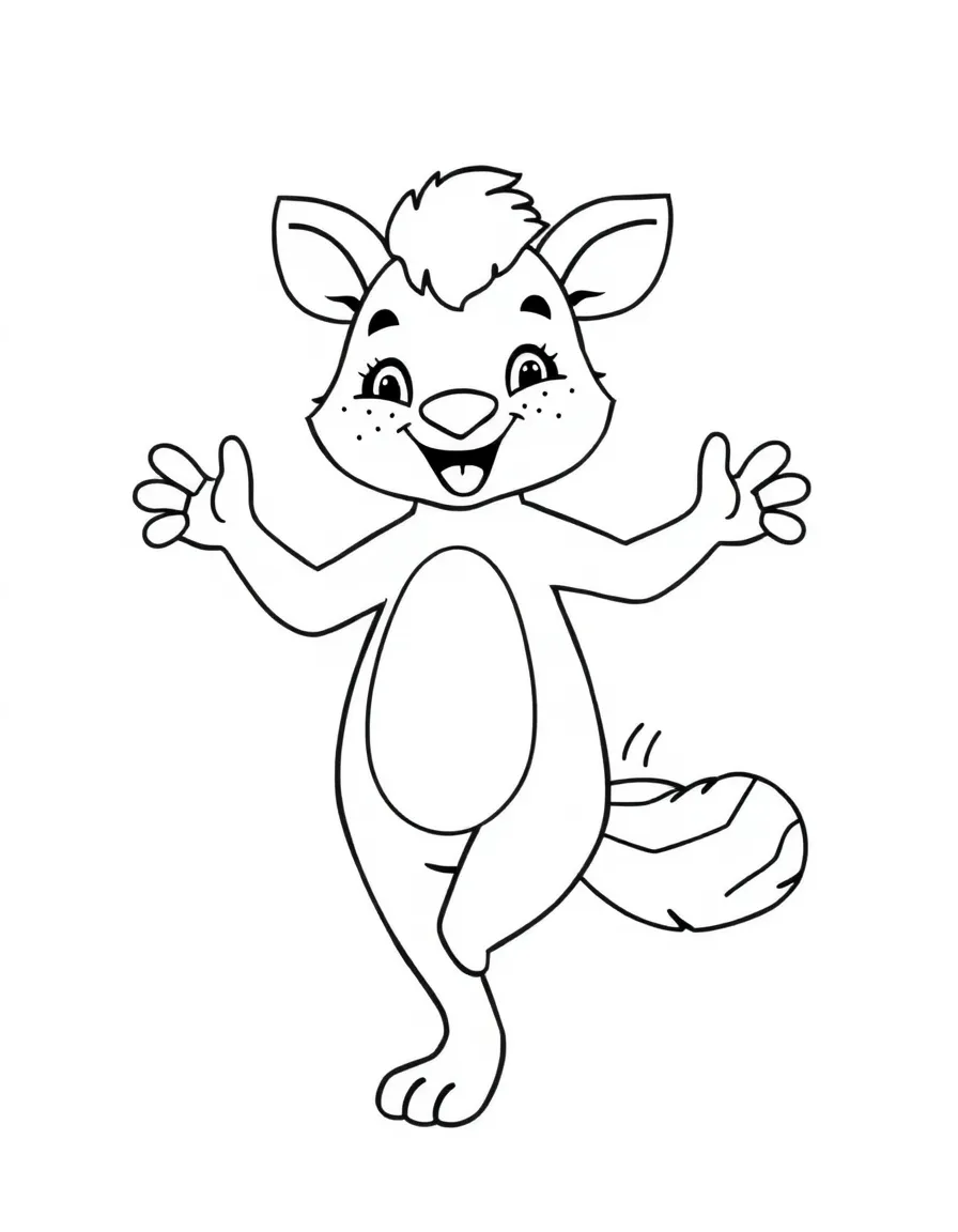 A smiling animal dancer.